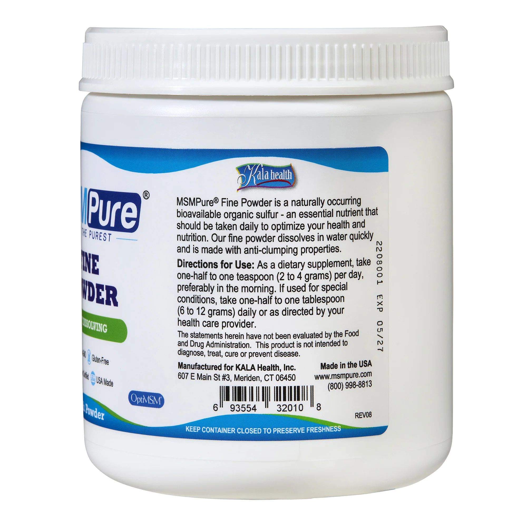 MSMPure Fine MSM Powder- Pure Organic Sulfur Crystals for Joint Flexibility, Skin & Hair Support – Fast-Dissolving, USA-Sourced MSM - Image 4