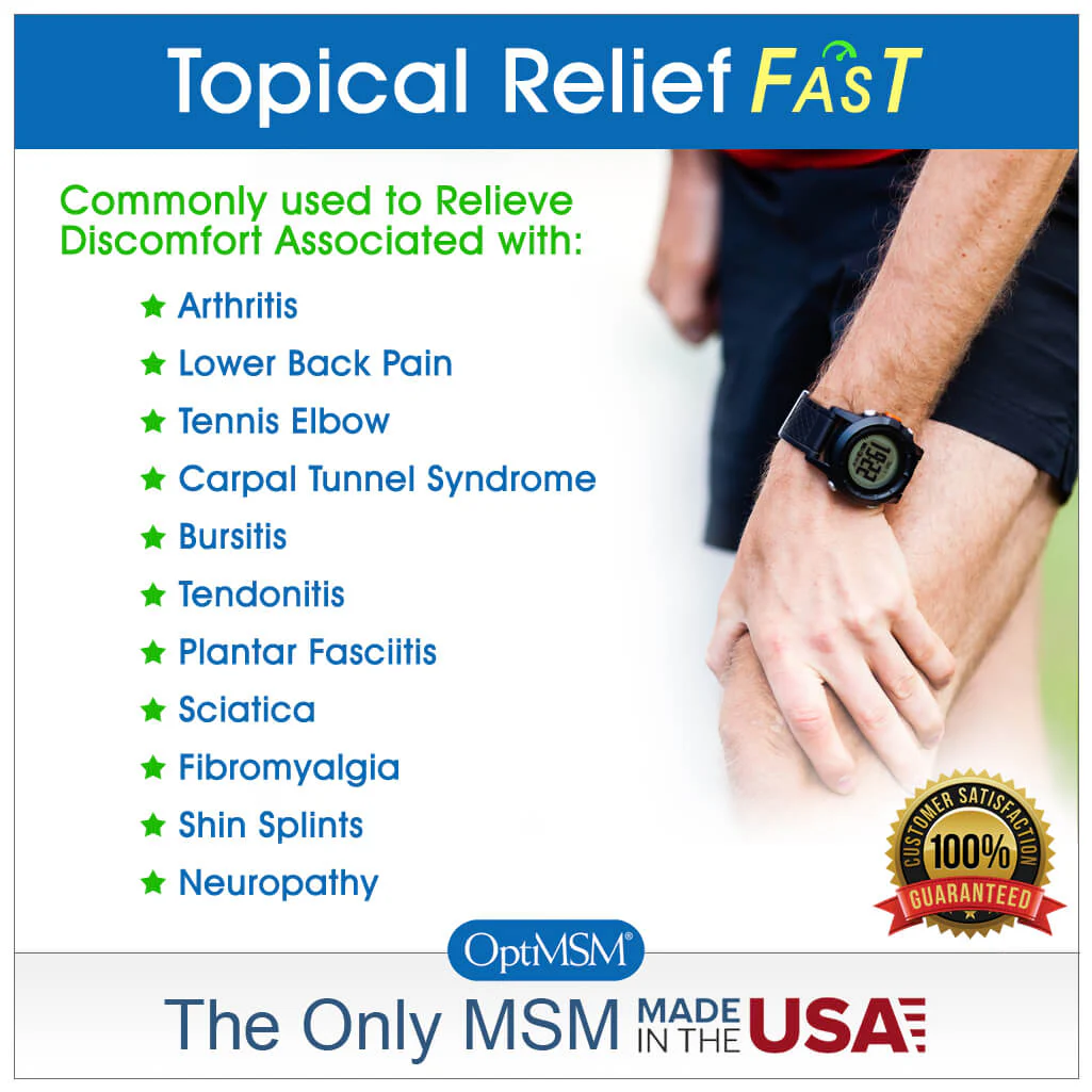 MSMPure Maximum Strength MSM Comfort Cream – For Muscle & Joint Relief, Fast-Acting & Non-Staining Formula – US-Sourced MSM - Image 6
