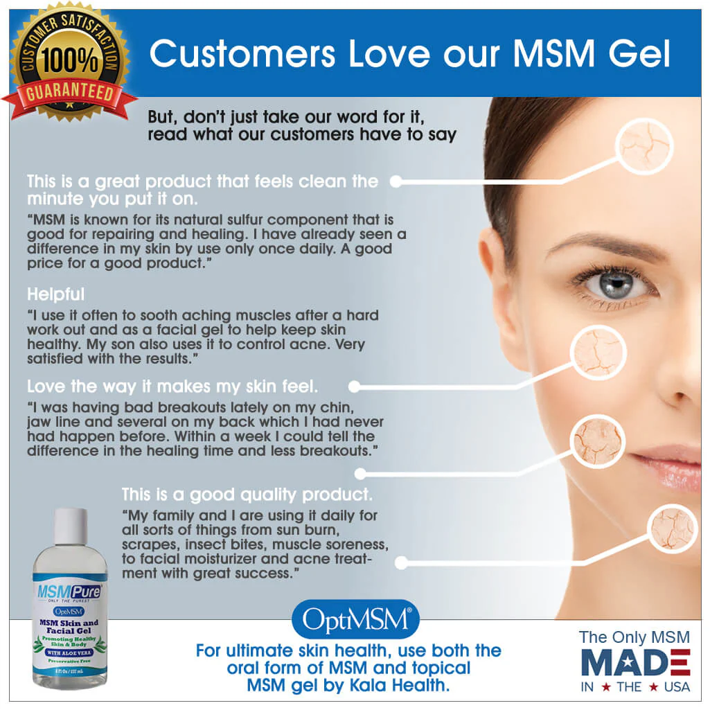 MSMPure Max Strength MSM Gel with Organic Aloe – 8 oz, Preservative-Free Skin Care for Smooth, Radiant Skin- US-Sourced MSM - Image 4