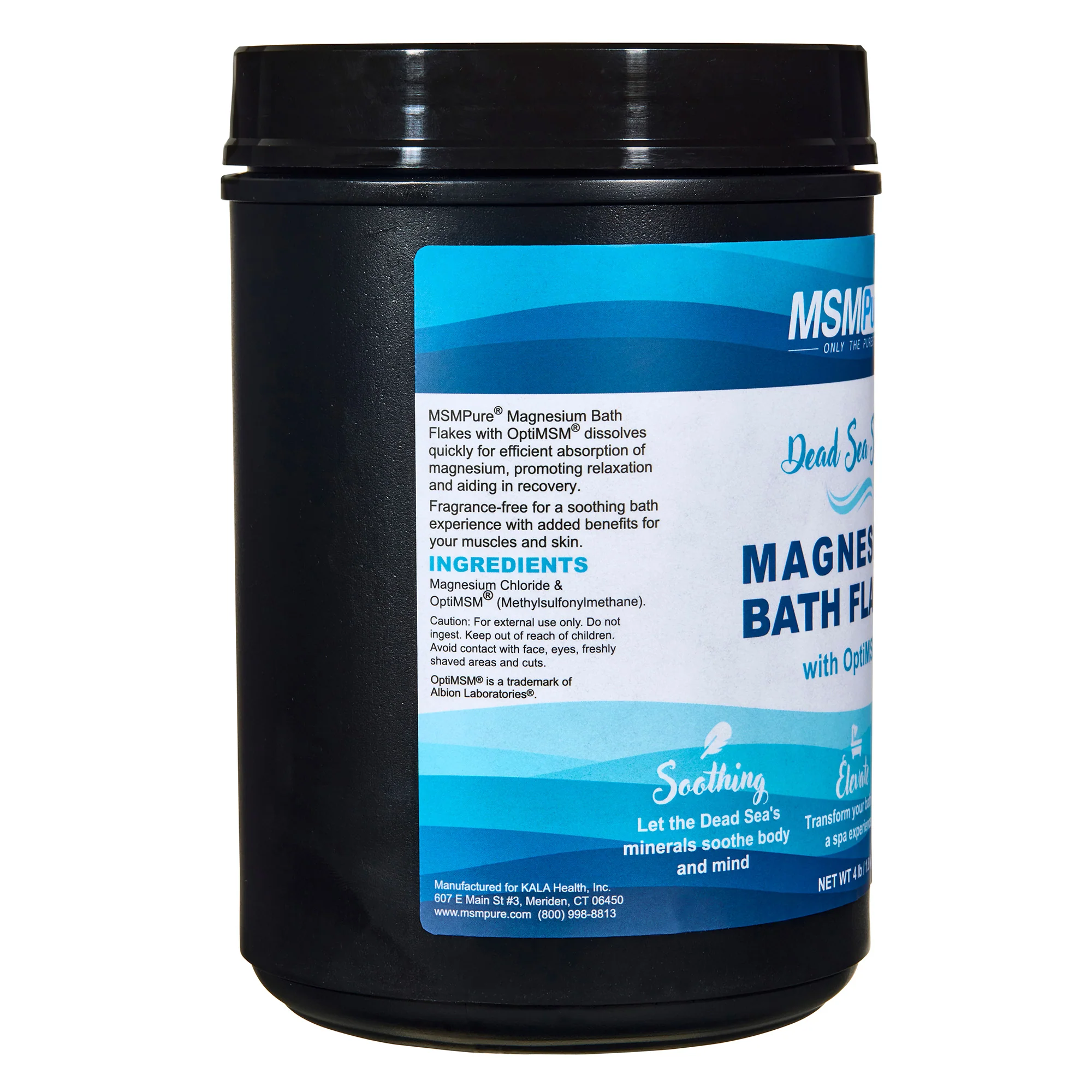 MSMPure Magnesium Bath Flakes with OptiMSM – Natural Dead Sea Magnesium for Muscle Recovery, Joint Support & Stress Relief – 4 lb - Image 3