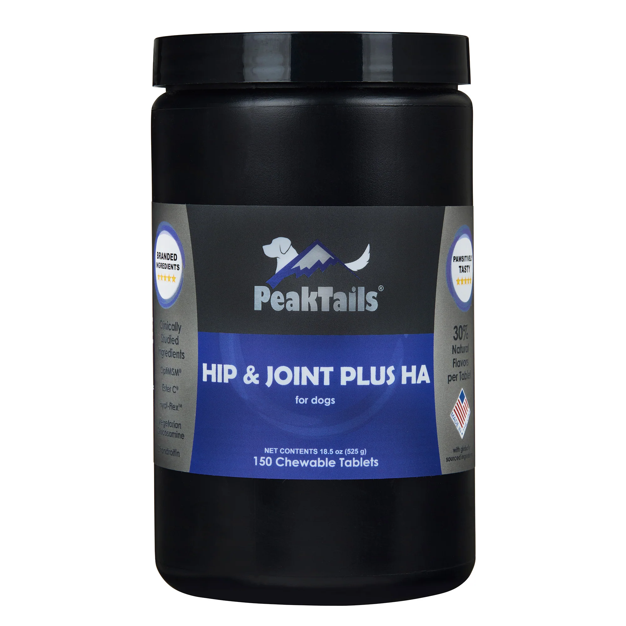 PeakTails Hip & Joint Plus HA for Dogs – Glucosamine, Chondroitin, OptiMSM, Ester-C & Hyaluronic Acid – Supports Joint Mobility & Comfort - Image 7